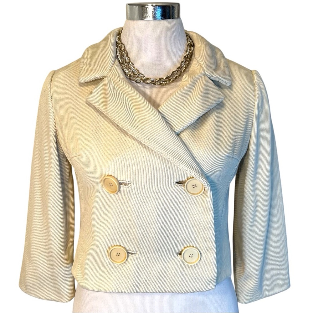 White Corduroy Cropped Jacket